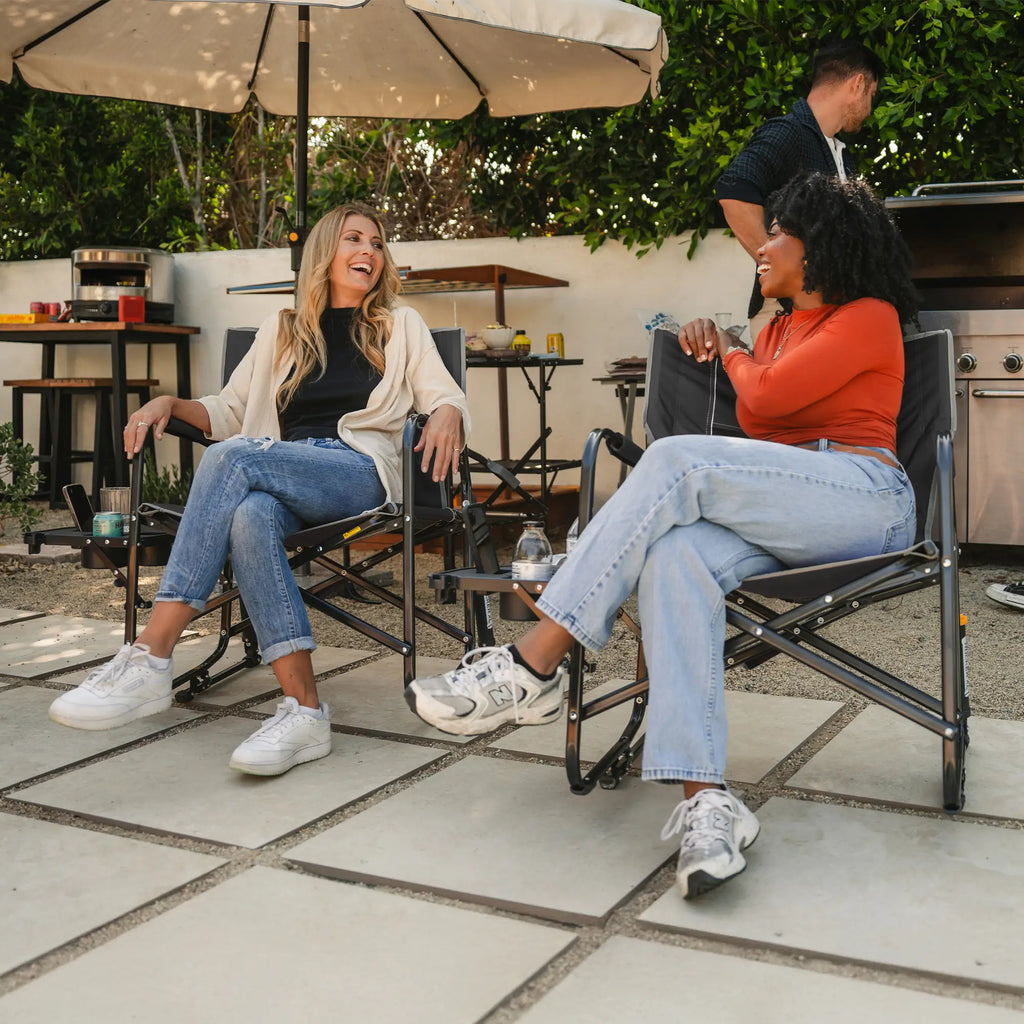 Patented Spring-Action Freestyle Rocker XL with Side Table - Choice 836 - Freestyle Rocker Portable Outdoor Folding Chair Detail