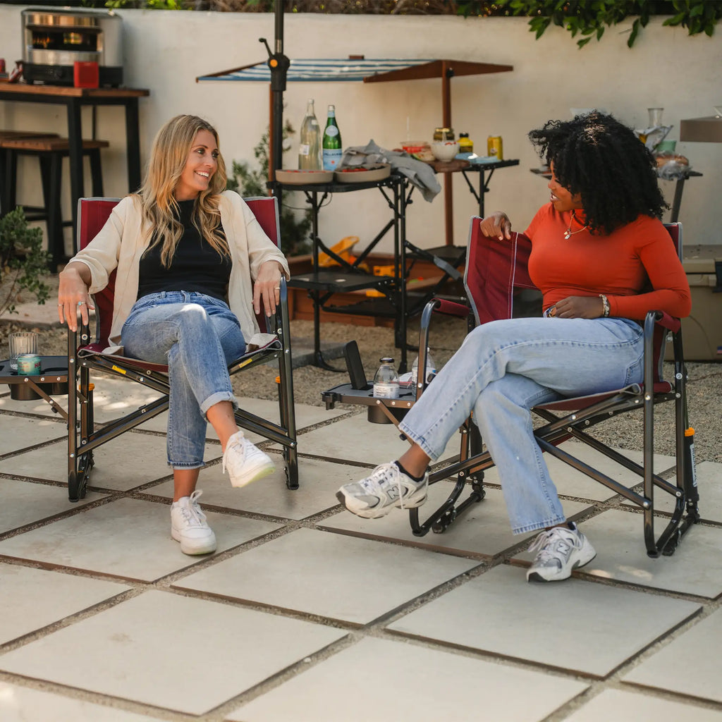 Patented Spring-Action Freestyle Rocker XL with Side Table - Choice 836 - Freestyle Rocker Portable Outdoor Folding Chair Detail