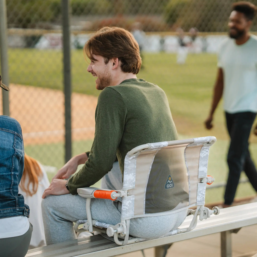 Patented Spring-Action Stadium Rock-Cliner - Choice 540 - Heavy-Duty Kickback Rocker with Beverage Holder Detail