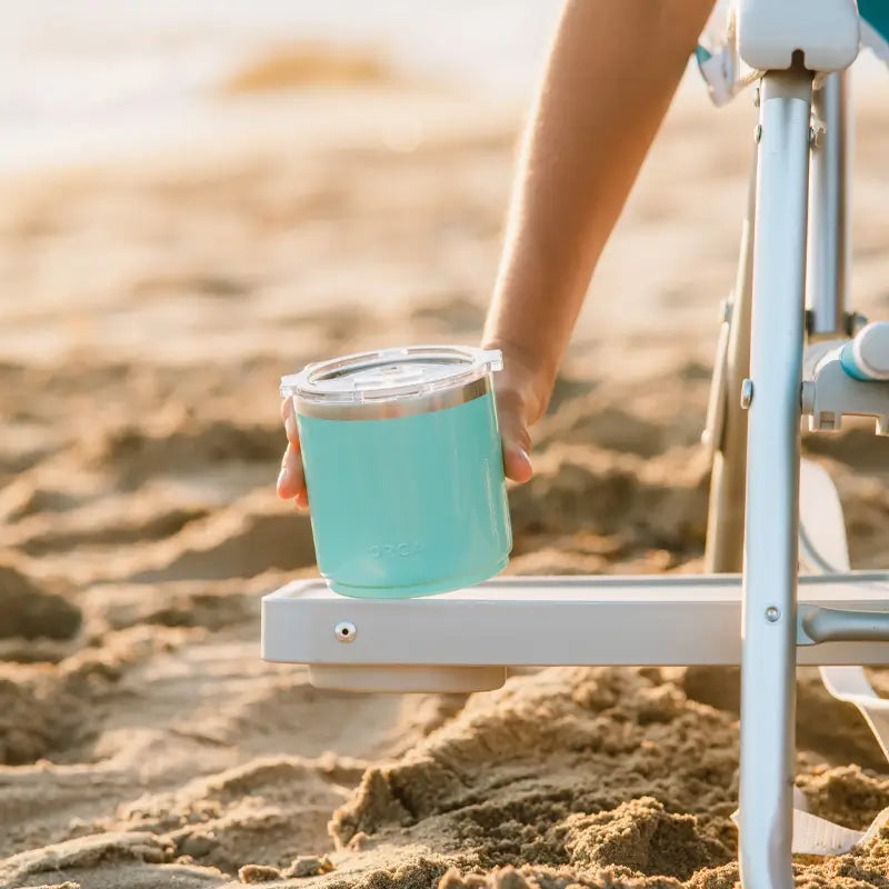 Rust-Resistant Aluminum Big Surf with Slide Table - Choice 334 - Multi-Position Outdoor Beach Chair with Pillow Detail
