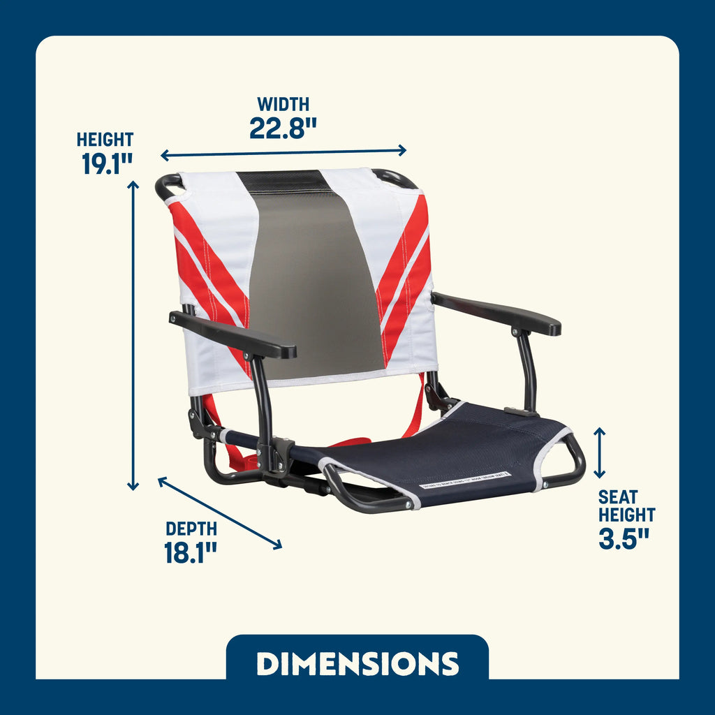 Compact Cushion Big Comfort Stadium Chair with Armrests - Choice 465 - Ergonomic Portable Stadium Seat for Sports Events Detail