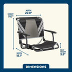 Compact Cushion Big Comfort Stadium Chair with Armrests - Choice 465 - Ergonomic Portable Stadium Seat for Sports Events Detail