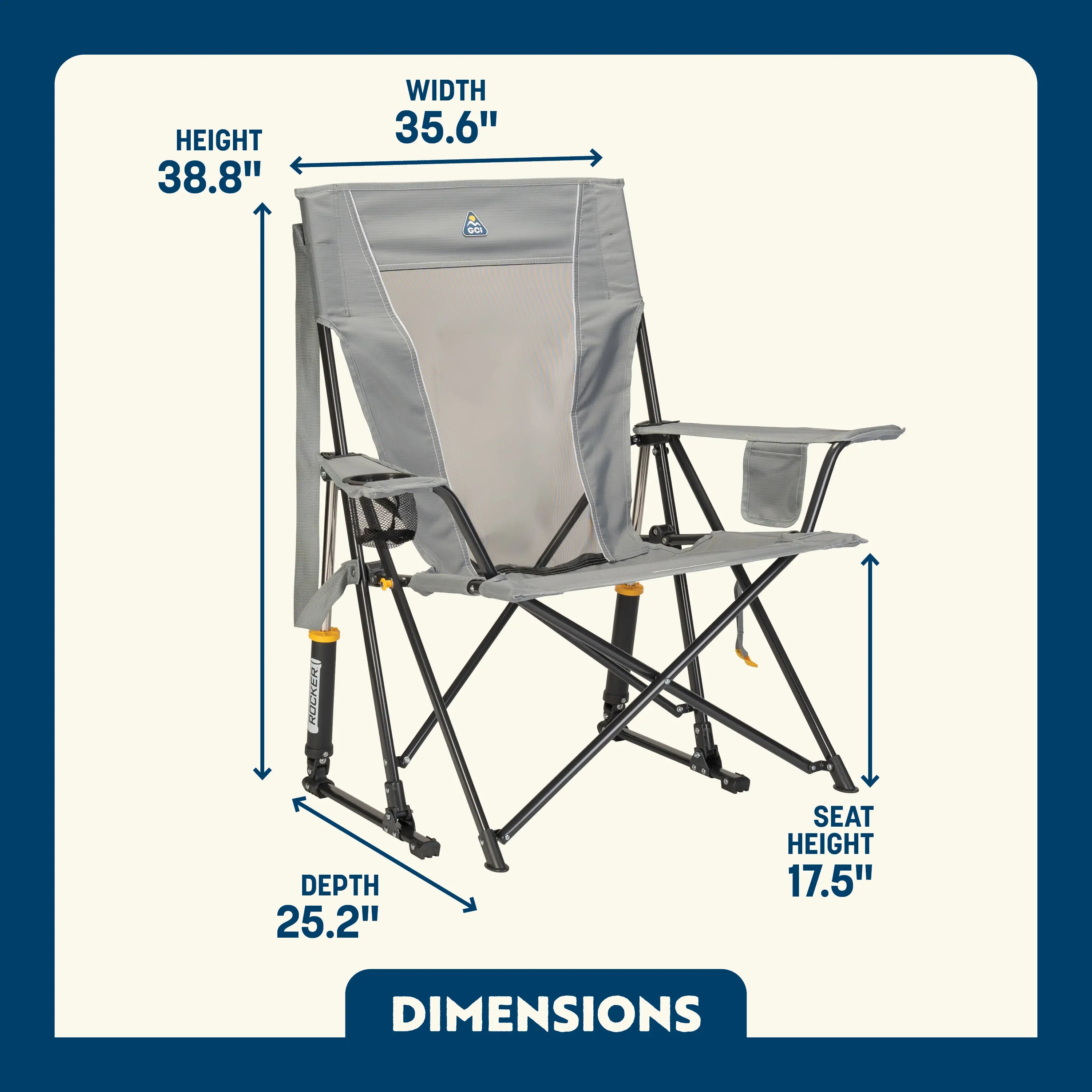 Patented Spring-Action Comfort Pro Rocker - Choice 375 - RoadTrip Rocker Smooth Motion Camp Chair Detail