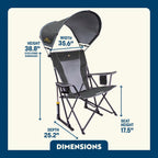 Luxury Camp SunShade Rocker - Choice 550 - RoadTrip Rocker Smooth Motion Camp Chair Detail