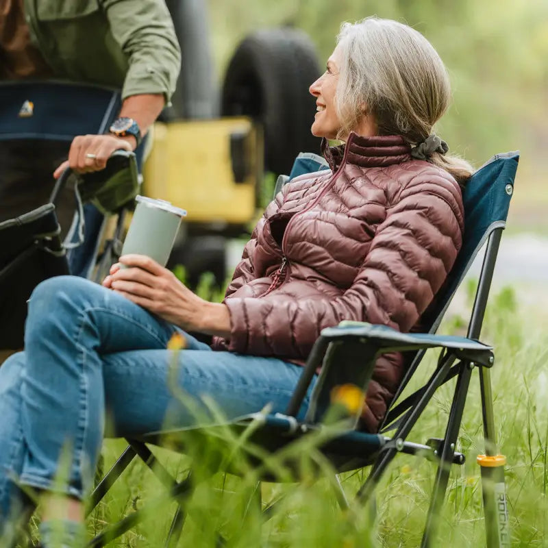 Luxury Camp Kickback Rocker - Choice 345 - Freestyle Rocker Portable Outdoor Folding Chair Detail