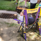 Luxury Camp College Comfort Pro Rocker - LSU Tigers - Choice 880 - Freestyle Rocker Portable Outdoor Folding Chair Detail