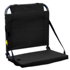 Bleacher-Friendly BleacherBack - Choice 696 - Grandstand Cushion Seat with Secure Under-Bench Hooks - Black