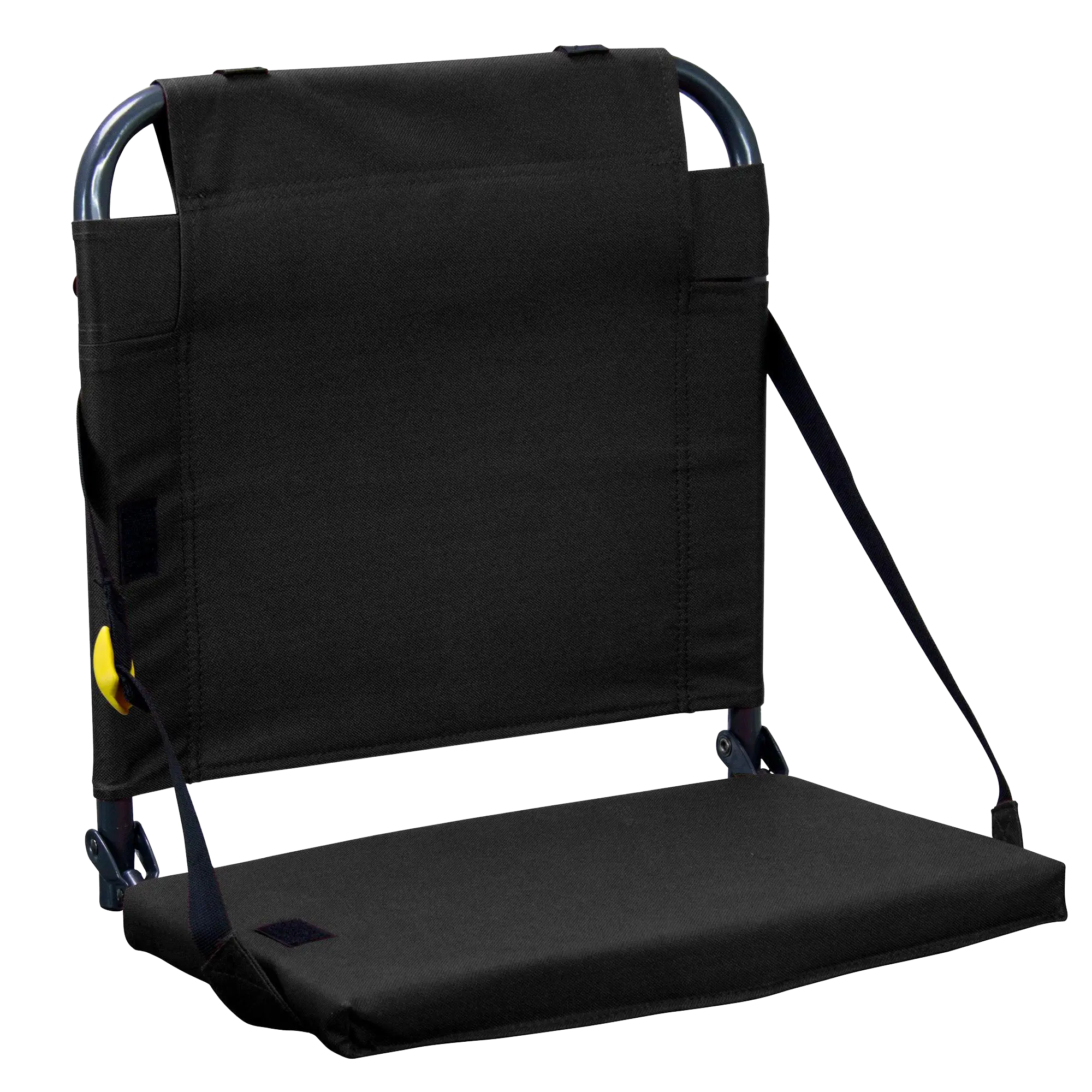 Bleacher-Friendly BleacherBack - Choice 696 - Grandstand Cushion Seat with Secure Under-Bench Hooks - Black