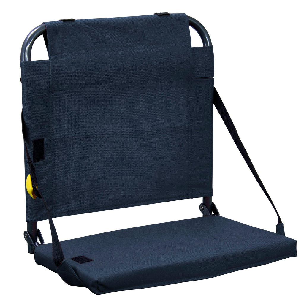 Bleacher-Friendly BleacherBack - Choice 696 - Grandstand Cushion Seat with Secure Under-Bench Hooks - Navy