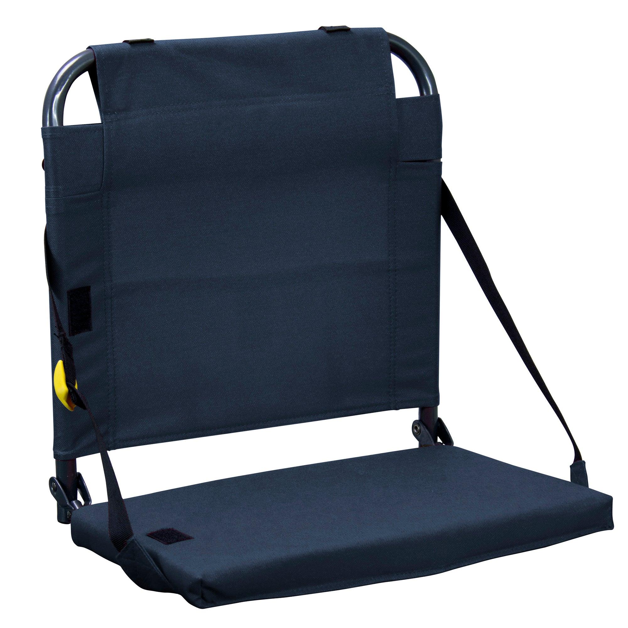 Bleacher-Friendly BleacherBack - Choice 696 - Grandstand Cushion Seat with Secure Under-Bench Hooks - Navy