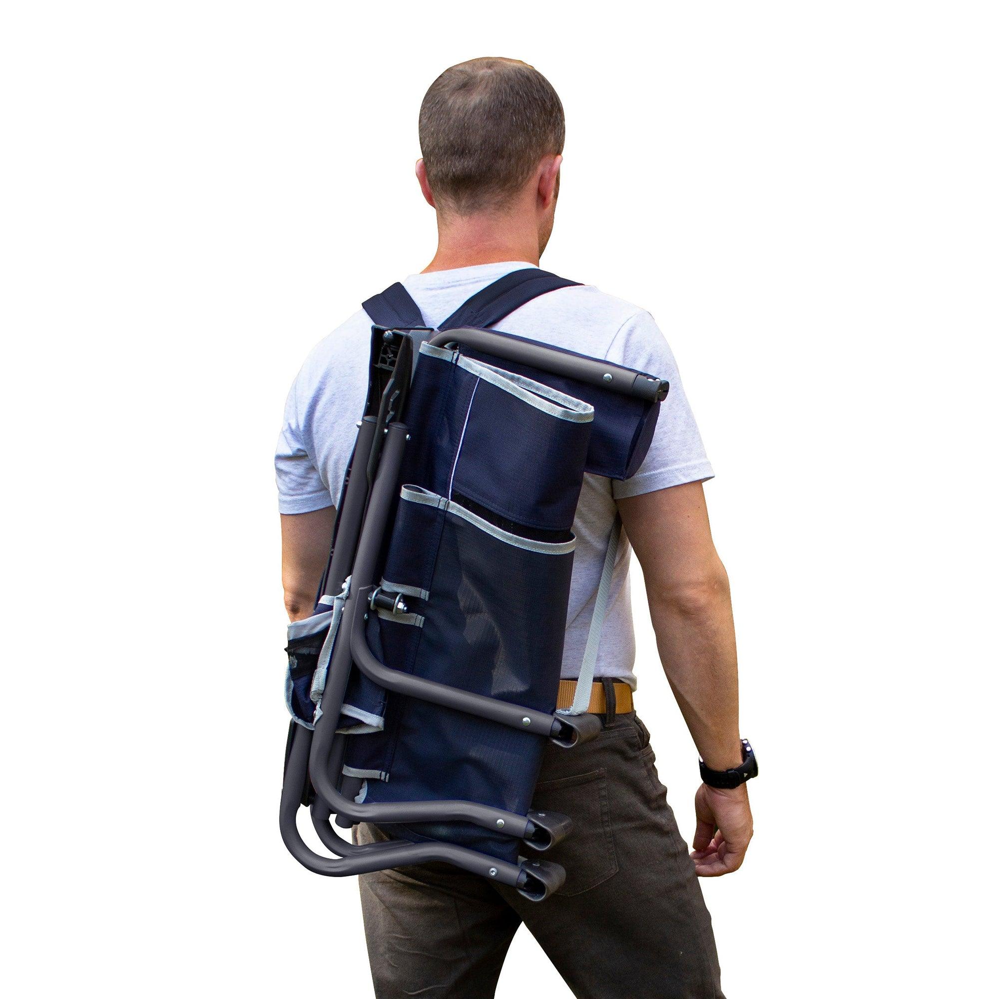 Lightweight Messenger Bi-Fold Slim Event Chair - Choice 334 - Pico Compact Folding Camp Chair with Carry Bag Detail