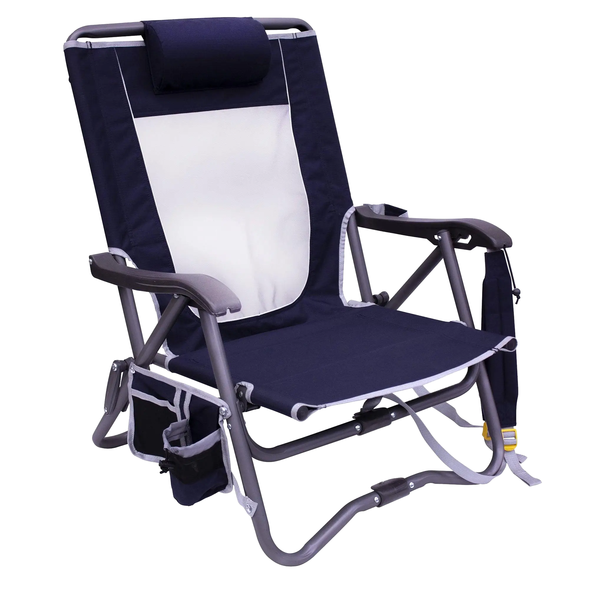 Lightweight Messenger Bi-Fold Slim Event Chair - Choice 334 - Pico Compact Folding Camp Chair with Carry Bag - Indigo