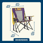 Luxury Camp College Comfort Pro Rocker - LSU Tigers - Choice 880 - Freestyle Rocker Portable Outdoor Folding Chair Detail