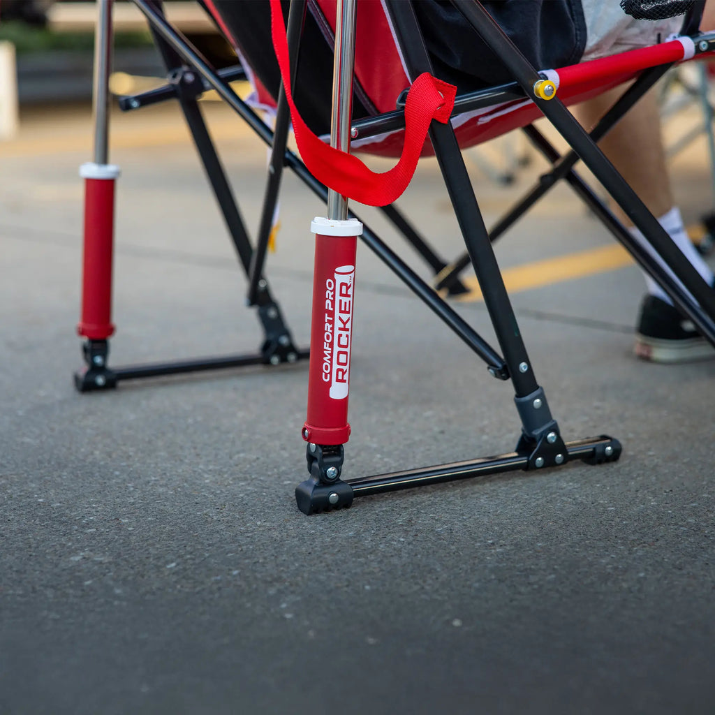 Patented Spring-Action College Comfort Pro Rocker - Nebraska Cornhuskers - Choice 161 - Freestyle Rocker Portable Outdoor Folding Chair Detail