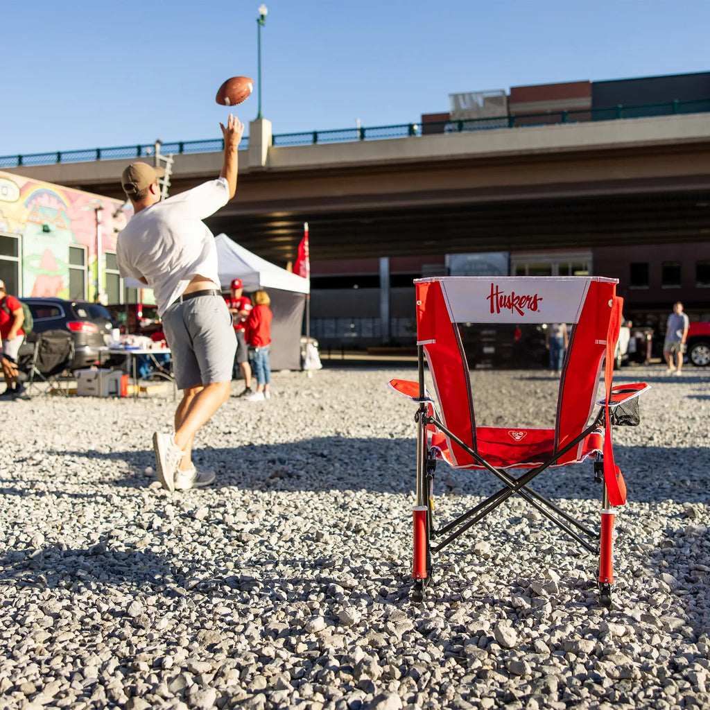 Patented Spring-Action College Comfort Pro Rocker - Nebraska Cornhuskers - Choice 161 - Freestyle Rocker Portable Outdoor Folding Chair Detail