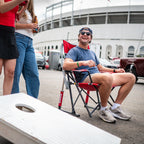 Smooth Motion College Comfort Pro Rocker - Ohio State Buckeyes - Choice 676 - Patented Spring-Action Rocking Chair for Camping Detail