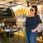 Heat-Resistant Slim-Fold Table XL - Choice 651 - Portable Camping Table with Heat-Resistant Countertop Detail