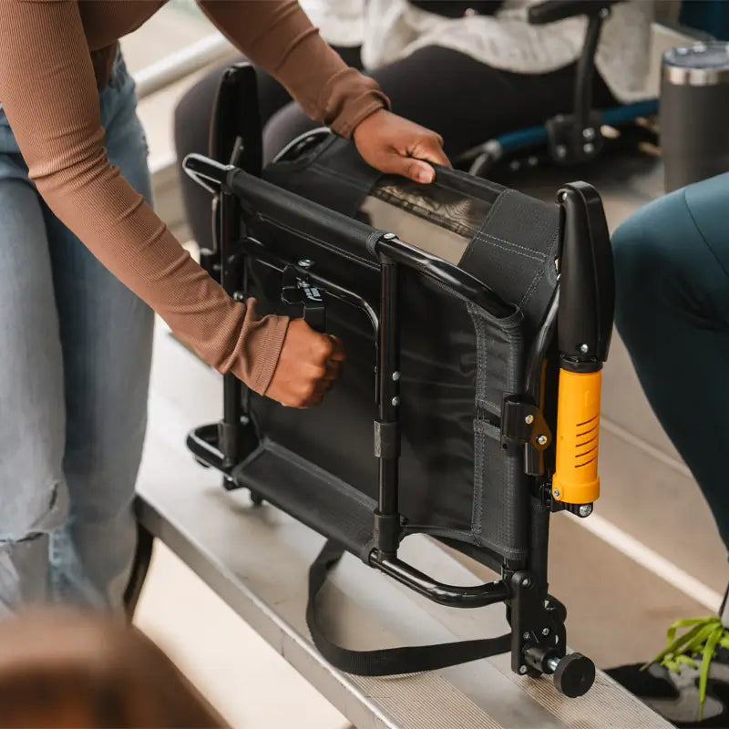 Patented Spring-Action Stadium Rock-Cliner - Choice 540 - Heavy-Duty Kickback Rocker with Beverage Holder Detail