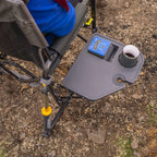 Patented Spring-Action Stowaway Rocker with Side Table - Choice 253 - Heavy-Duty Kickback Rocker with Beverage Holder Detail