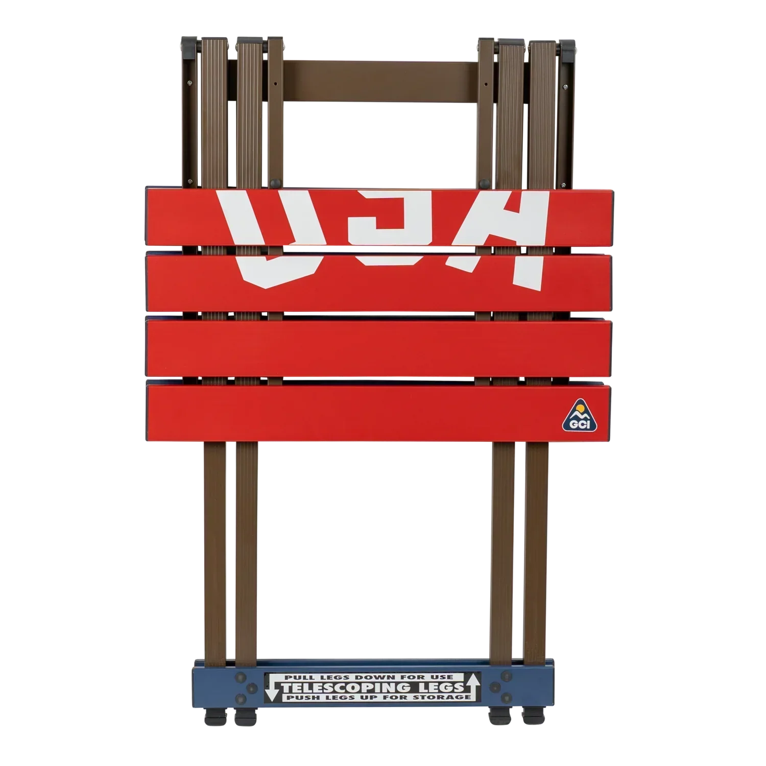 Slim-Fold Compact Camp Table 20 - USA Anniversary Deluxe - Choice 757 - Slim-Fold Outdoor Cook Station with Storage Shelves Detail