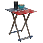 Slim-Fold Compact Camp Table 20 - USA Anniversary Deluxe - Choice 757 - Slim-Fold Outdoor Cook Station with Storage Shelves Detail