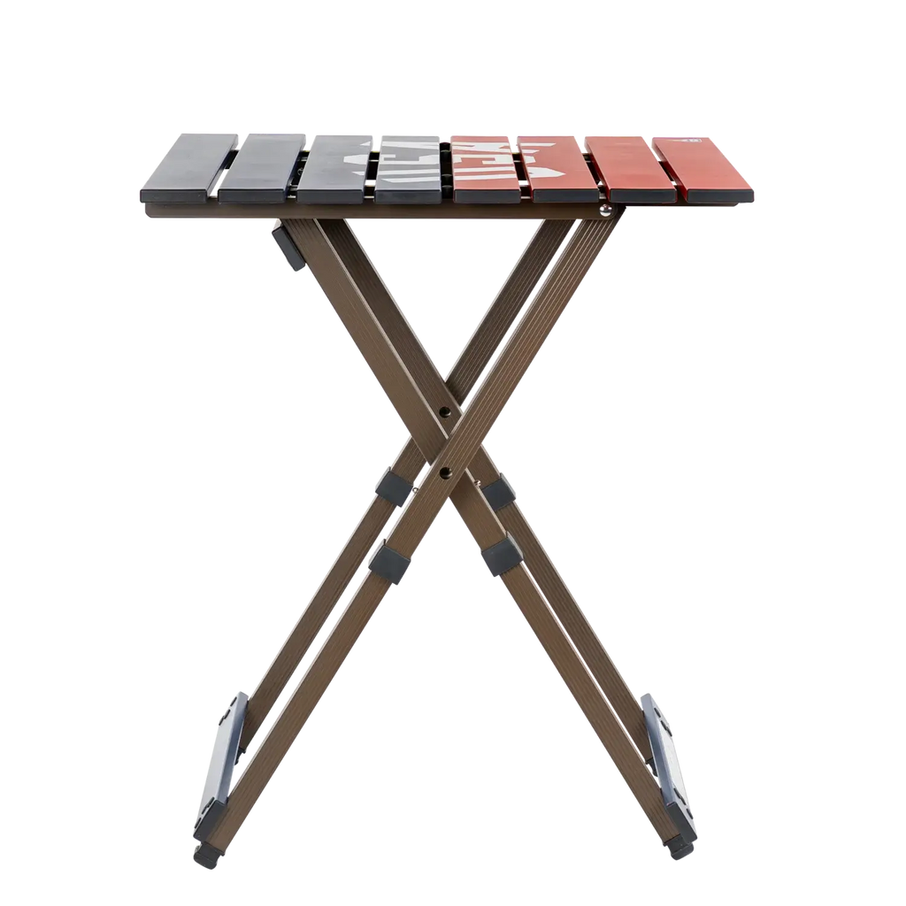 Slim-Fold Compact Camp Table 20 - USA Anniversary Deluxe - Choice 757 - Slim-Fold Outdoor Cook Station with Storage Shelves Detail
