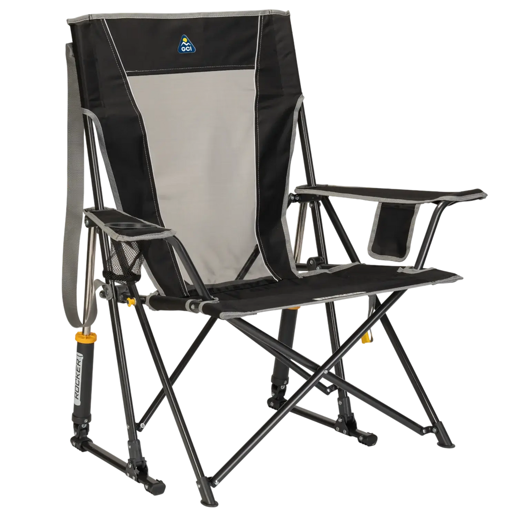 Patented Spring-Action Comfort Pro Rocker - Choice 375 - RoadTrip Rocker Smooth Motion Camp Chair - Black