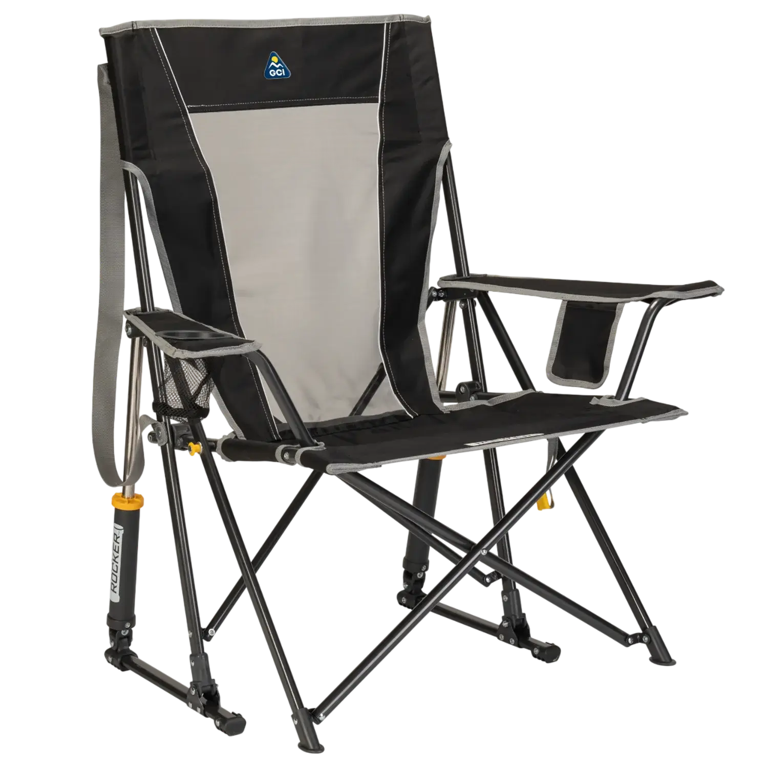 Patented Spring-Action Comfort Pro Rocker - Choice 375 - RoadTrip Rocker Smooth Motion Camp Chair - Black