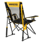 Premium All-Weather College Comfort Pro Rocker - Iowa Hawkeyes - Choice 249 - Patented Spring-Action Rocking Chair for Camping Detail