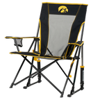 Premium All-Weather College Comfort Pro Rocker - Iowa Hawkeyes - Choice 249 - Patented Spring-Action Rocking Chair for Camping Detail