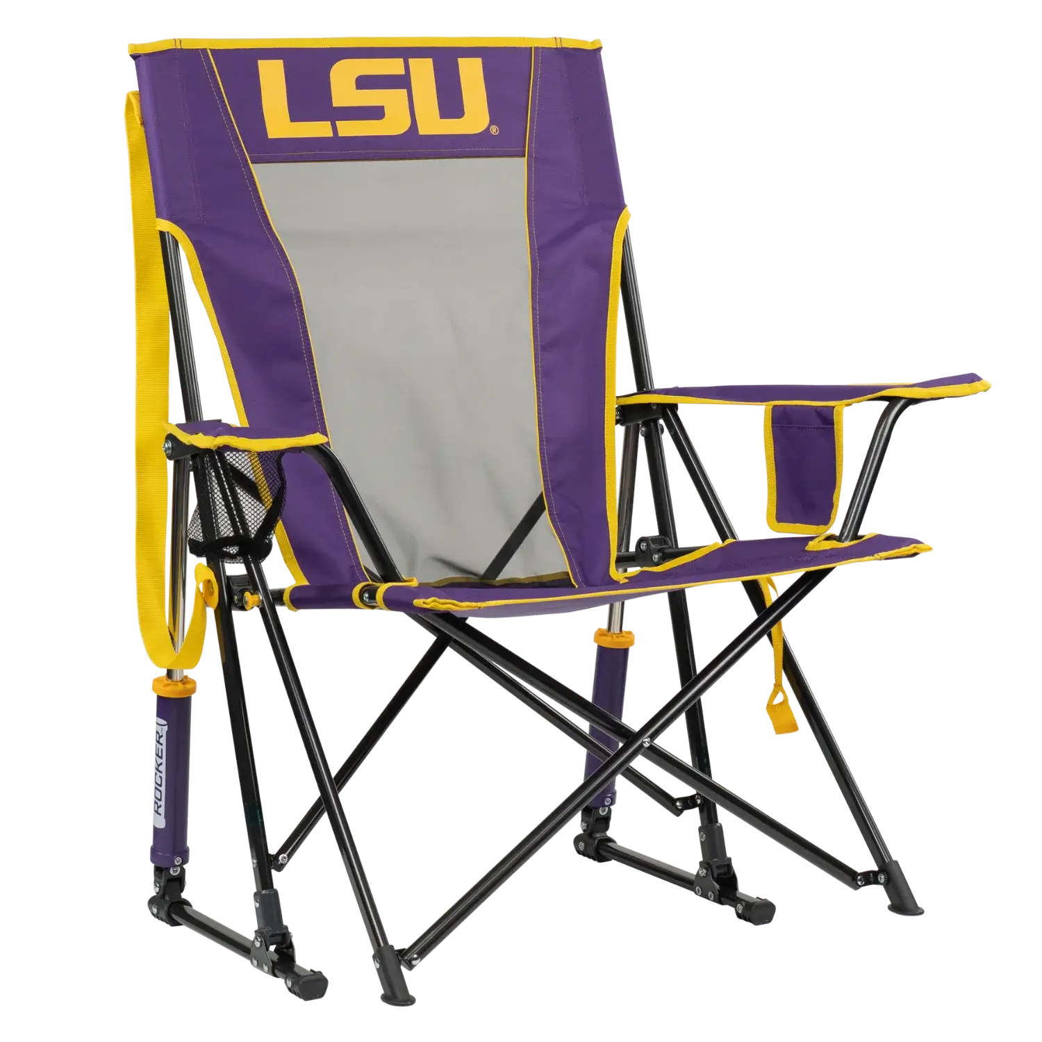 Luxury Camp College Comfort Pro Rocker - LSU Tigers - Choice 880 - Freestyle Rocker Portable Outdoor Folding Chair - Default Title