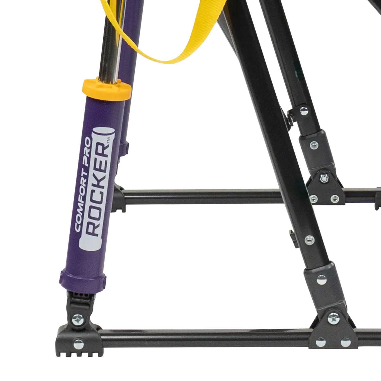 Luxury Camp College Comfort Pro Rocker - LSU Tigers - Choice 880 - Freestyle Rocker Portable Outdoor Folding Chair Detail