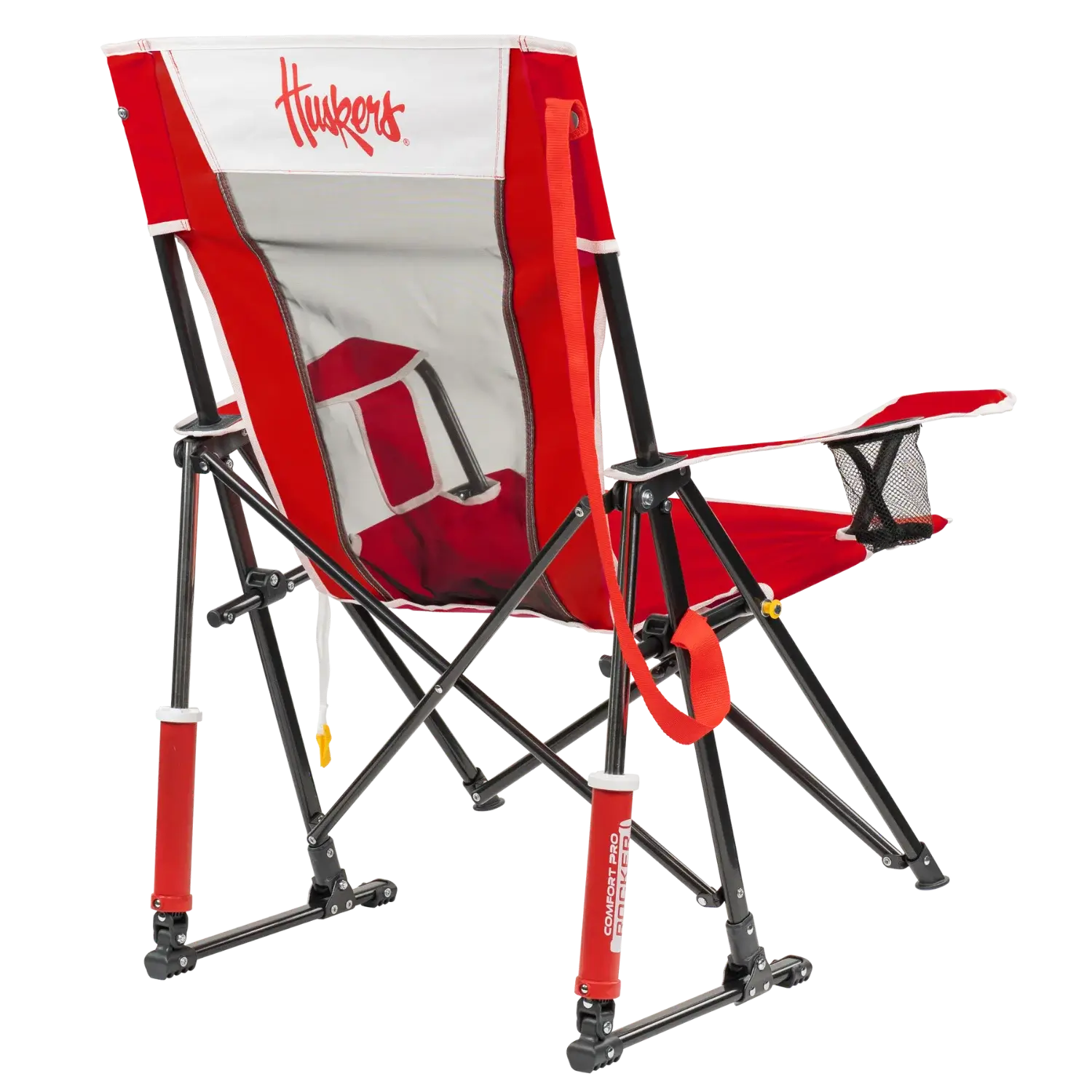 Patented Spring-Action College Comfort Pro Rocker - Nebraska Cornhuskers - Choice 161 - Freestyle Rocker Portable Outdoor Folding Chair Detail