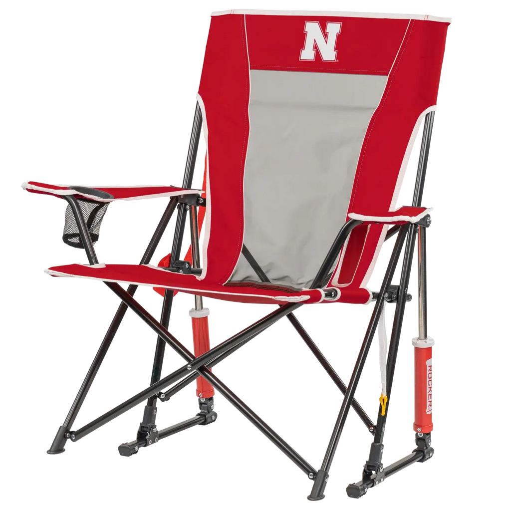 Patented Spring-Action College Comfort Pro Rocker - Nebraska Cornhuskers - Choice 161 - Freestyle Rocker Portable Outdoor Folding Chair Detail