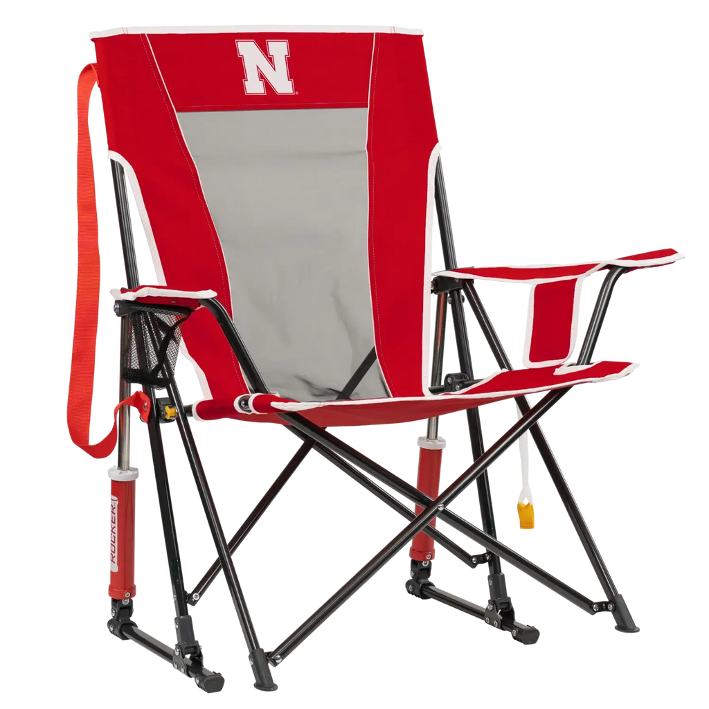 Patented Spring-Action College Comfort Pro Rocker - Nebraska Cornhuskers - Choice 161 - Freestyle Rocker Portable Outdoor Folding Chair - Default Title