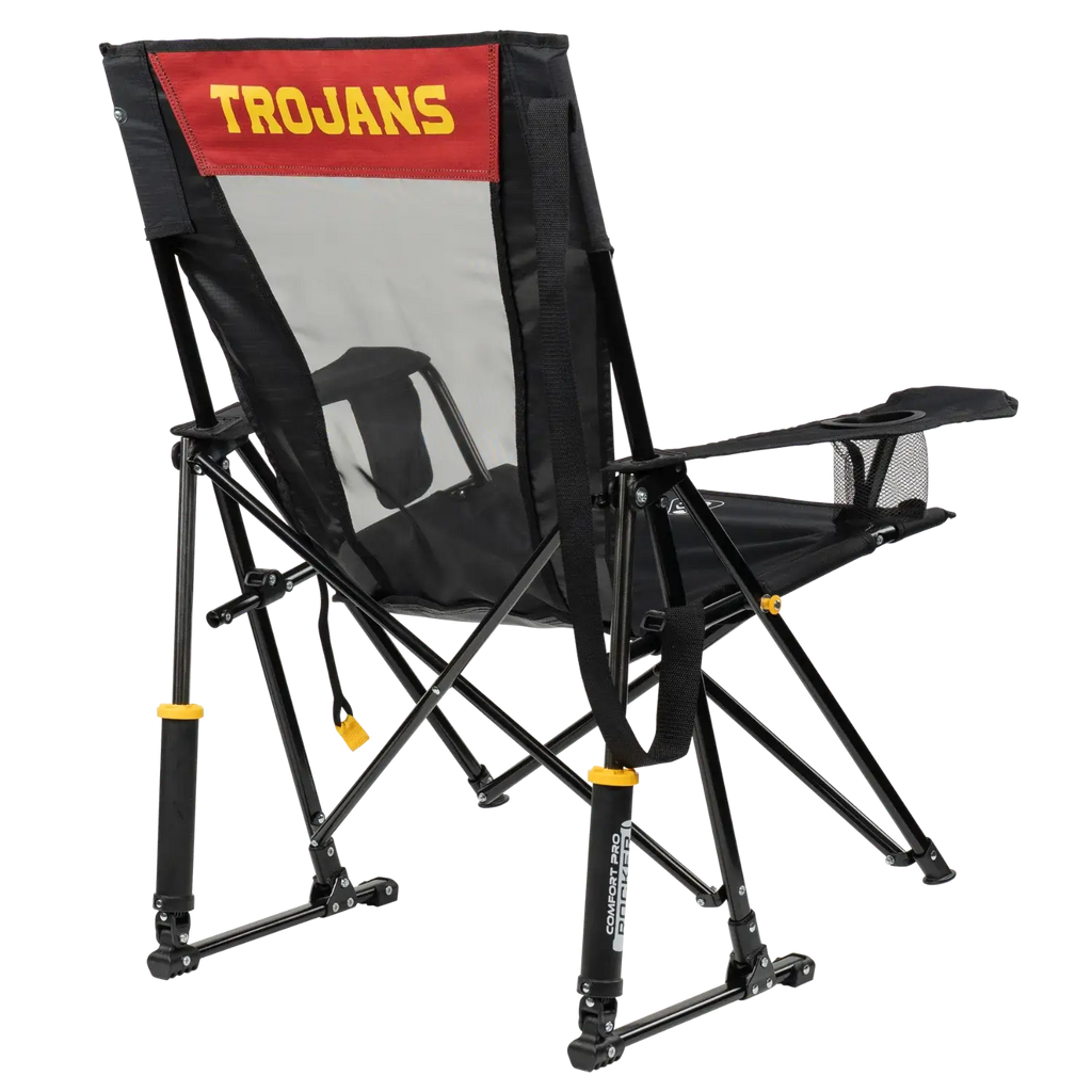 Smooth Motion College Comfort Pro Rocker - USC Trojans - Choice 856 - Patented Spring-Action Rocking Chair for Camping Detail