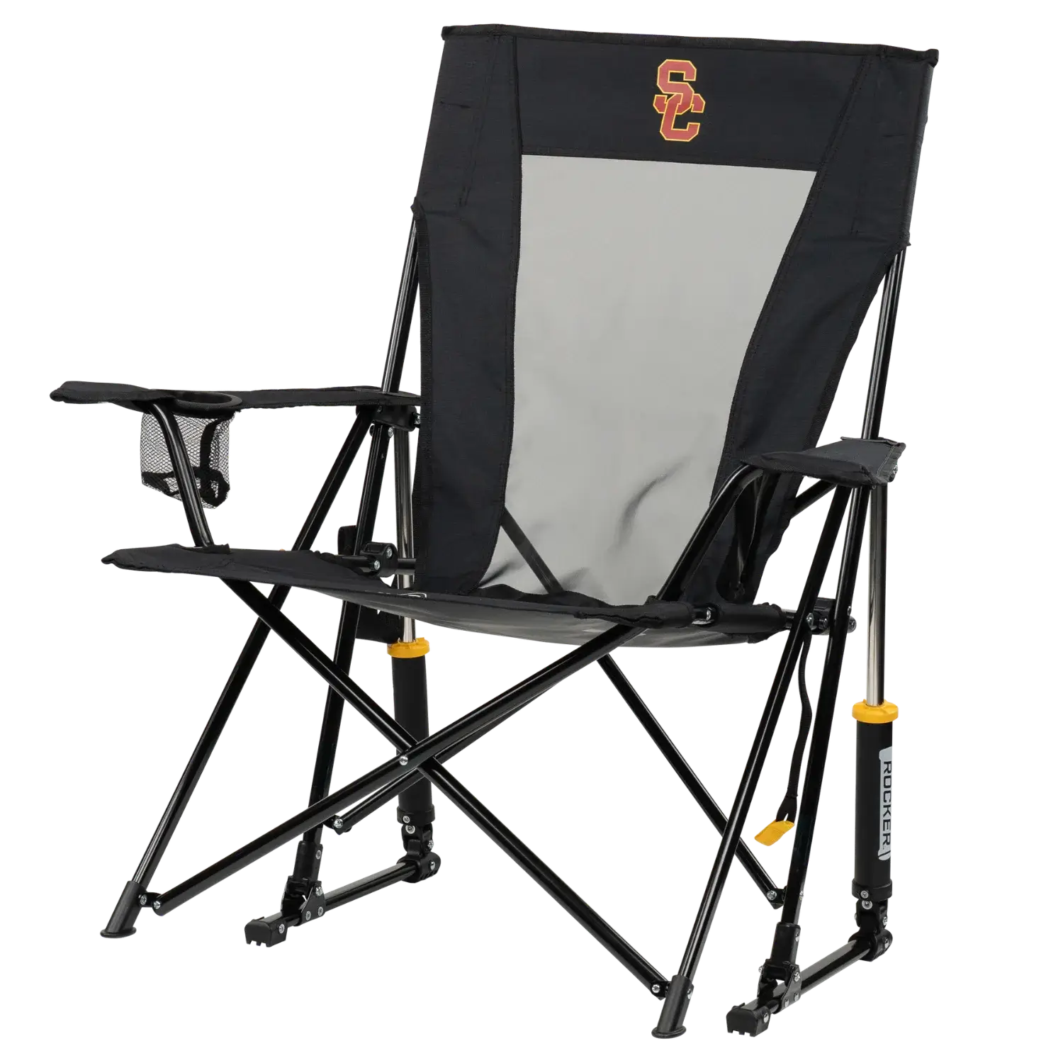 Smooth Motion College Comfort Pro Rocker - USC Trojans - Choice 856 - Patented Spring-Action Rocking Chair for Camping Detail