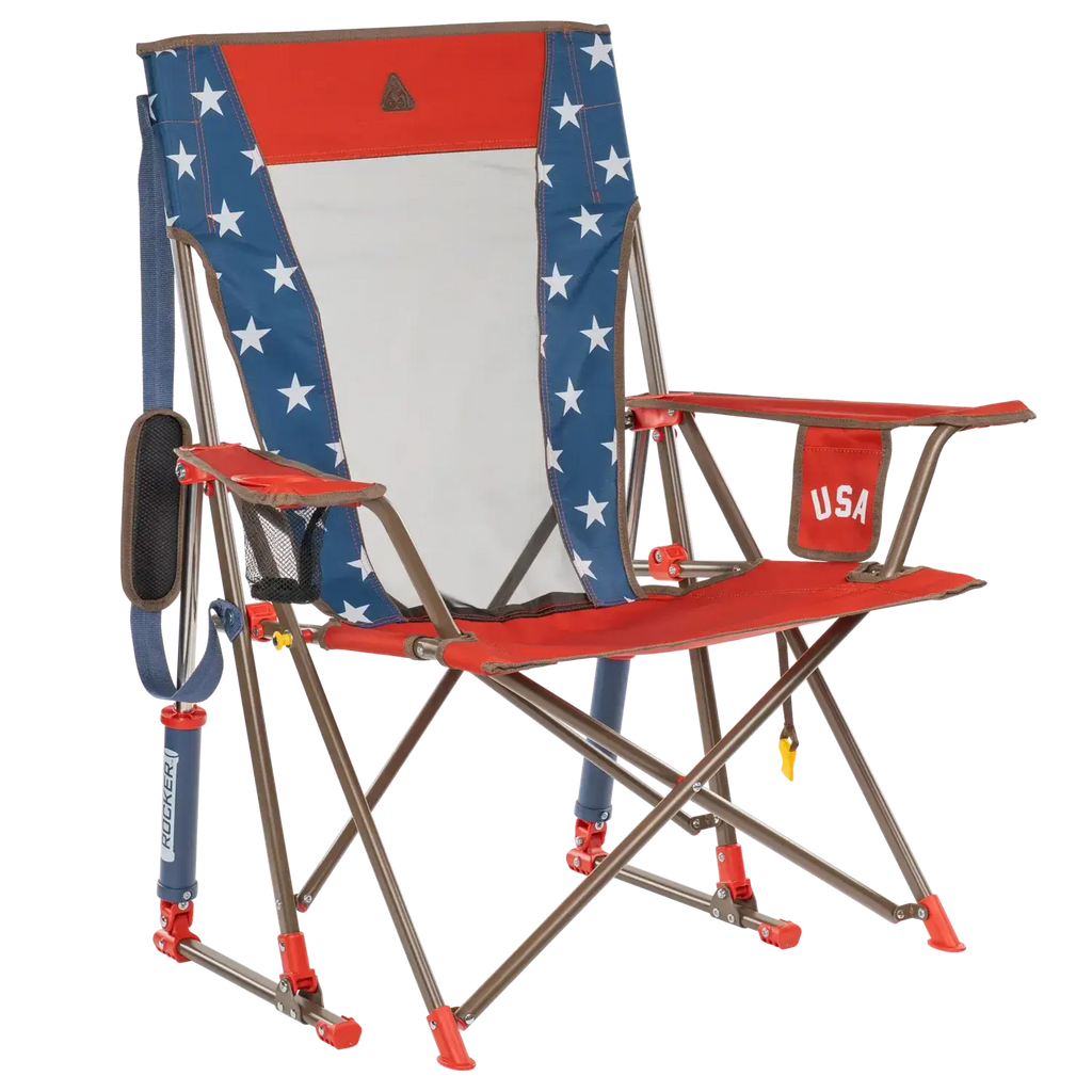 Premium All-Weather Comfort Pro Rocker - USA Anniversary Deluxe - Choice 424 - Heavy-Duty Kickback Rocker with Beverage Holder - Default Title