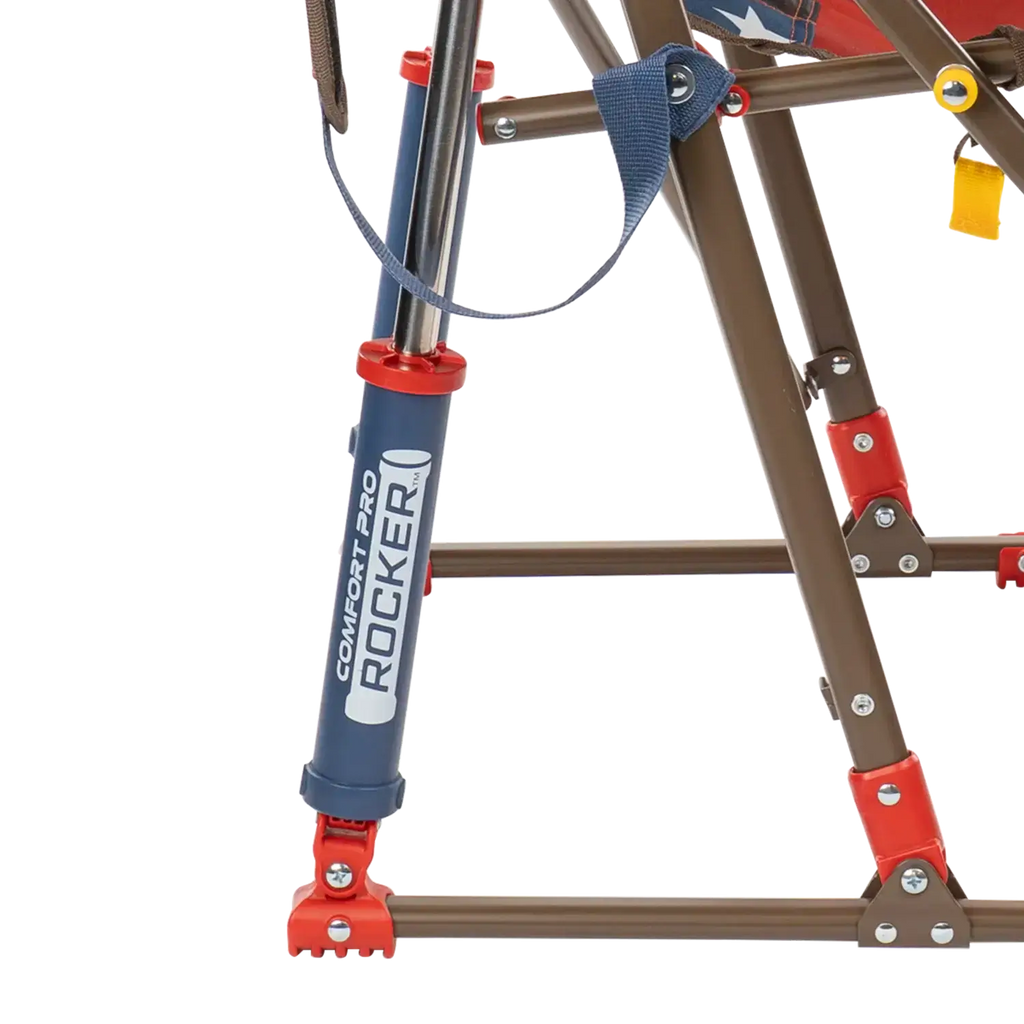 Premium All-Weather Comfort Pro Rocker - USA Anniversary Deluxe - Choice 424 - Heavy-Duty Kickback Rocker with Beverage Holder Detail