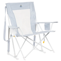 Heavy-Duty Freestyle Comfort Pro Rocker XL - Choice 107 - Patented Spring-Action Rocking Chair for Camping - Heathered Light Blue