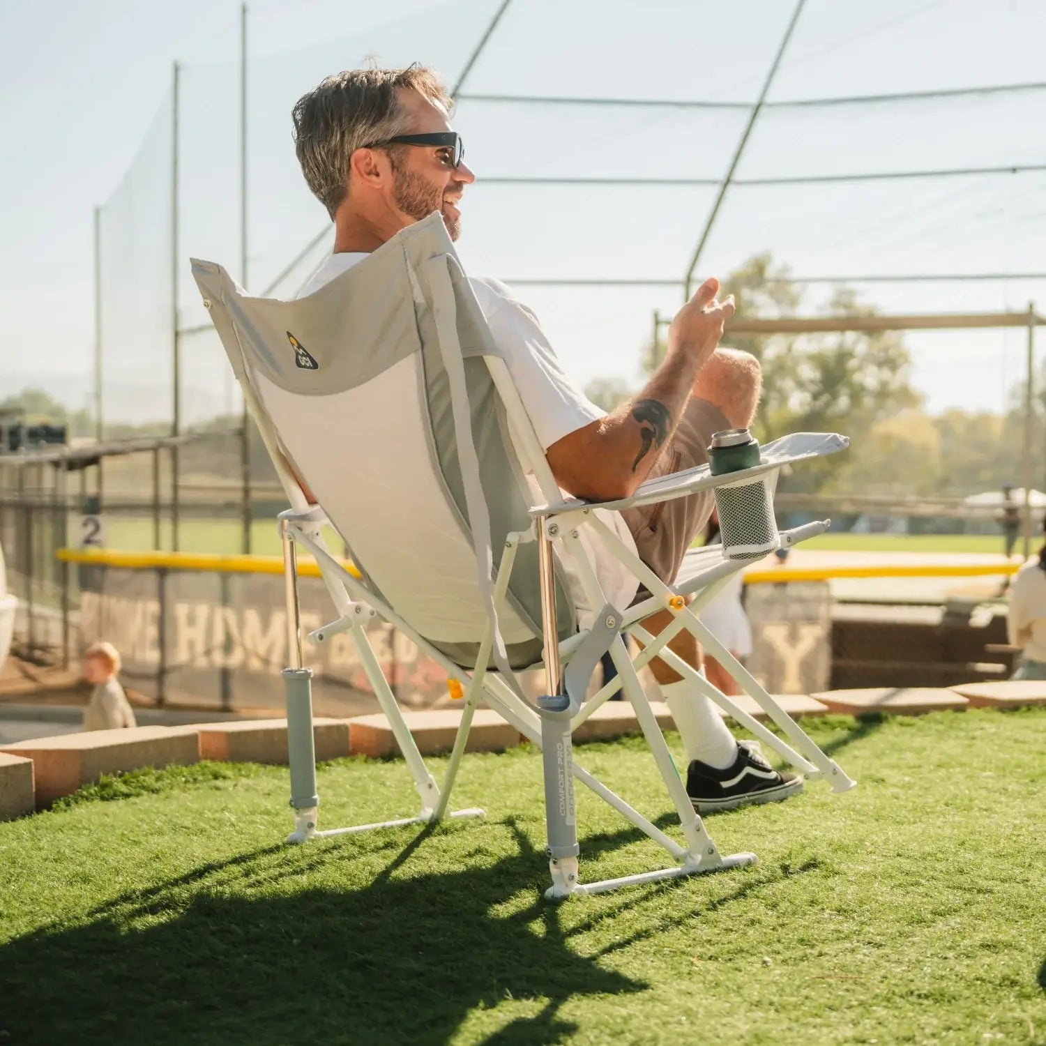 Heavy-Duty Freestyle Comfort Pro Rocker XL - Choice 107 - Patented Spring-Action Rocking Chair for Camping Detail