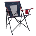 Micro-Folding Comfort Quad Chair - Choice 989 - Premium Slim-Fold Compact Chair with Messenger Bag - Indigo/Red