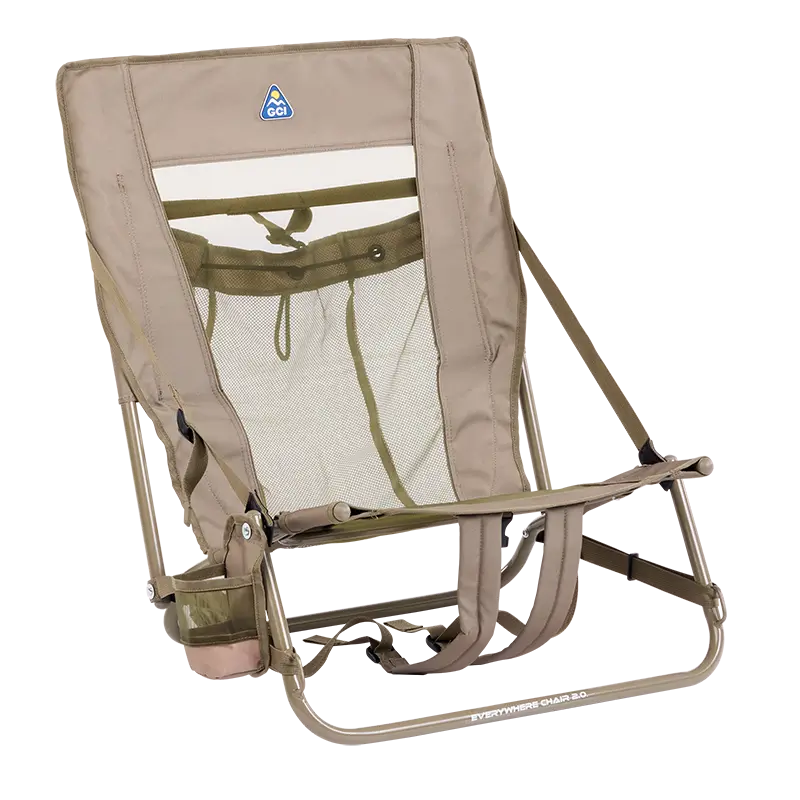 Backpack Travel Everywhere Chair 2 - Choice 656 - Multi-Position Outdoor Beach Chair with Pillow - Aged Fatigue