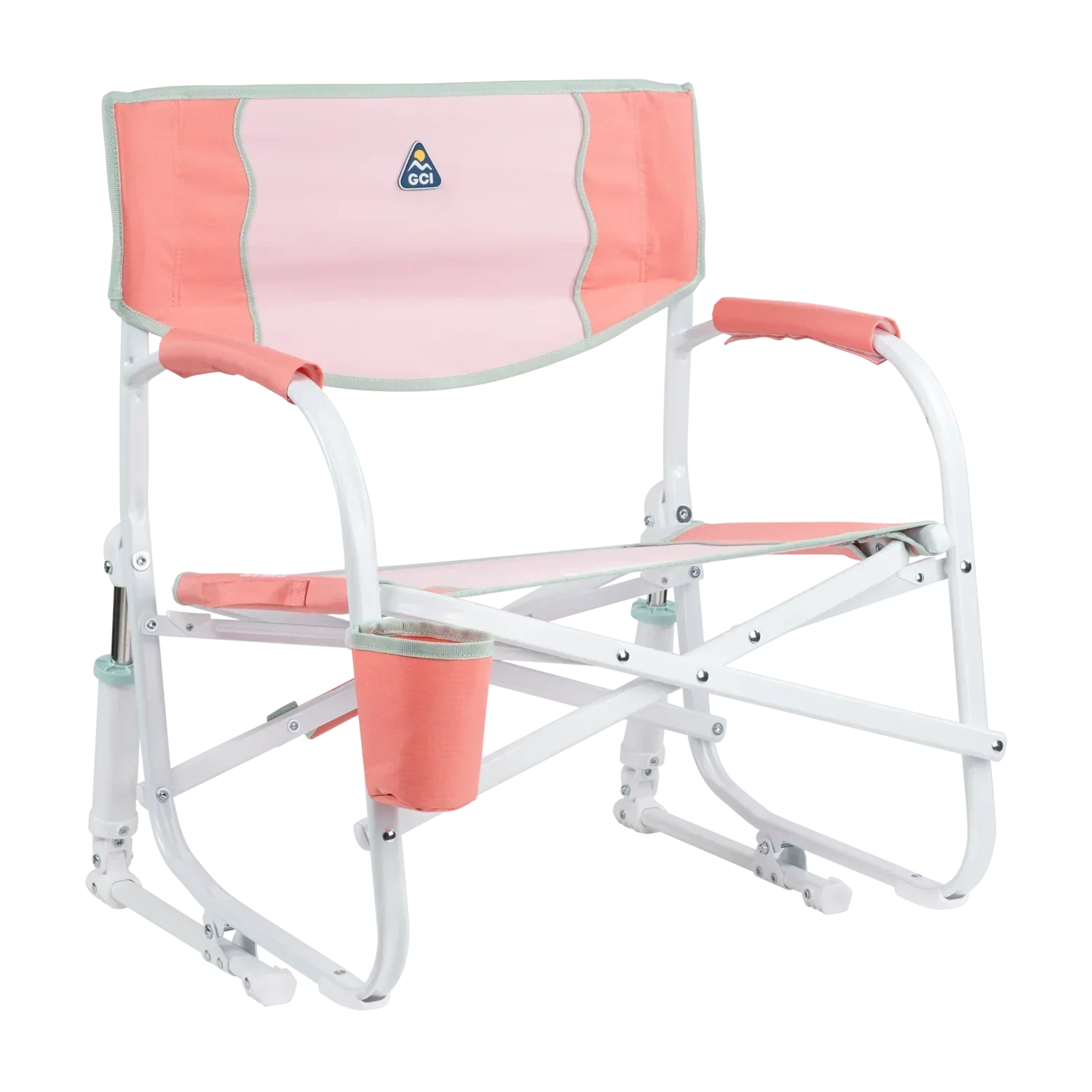 Patented Spring-Action Grab & Go Rocker - Choice 551 - RoadTrip Rocker Smooth Motion Camp Chair - Coral