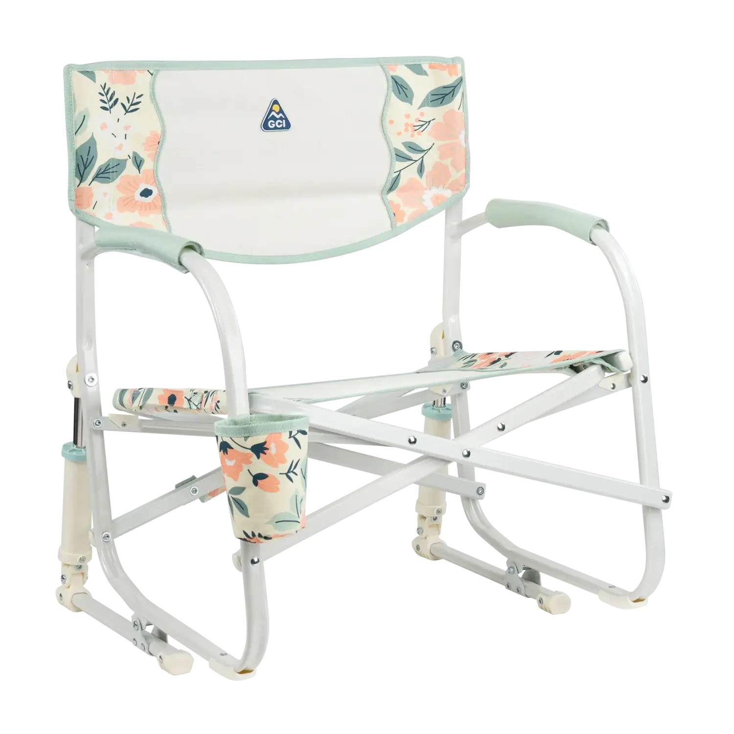 Patented Spring-Action Grab & Go Rocker - Choice 551 - RoadTrip Rocker Smooth Motion Camp Chair - Floral Bouquet