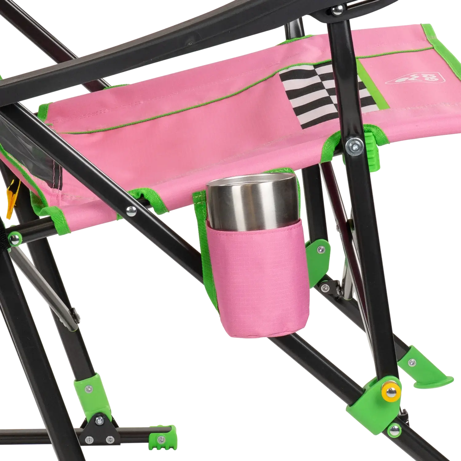 Heavy-Duty Freestyle RoadTrip Rocker - NASCAR For Her - Choice 560 - Patented Spring-Action Rocking Chair for Camping Detail
