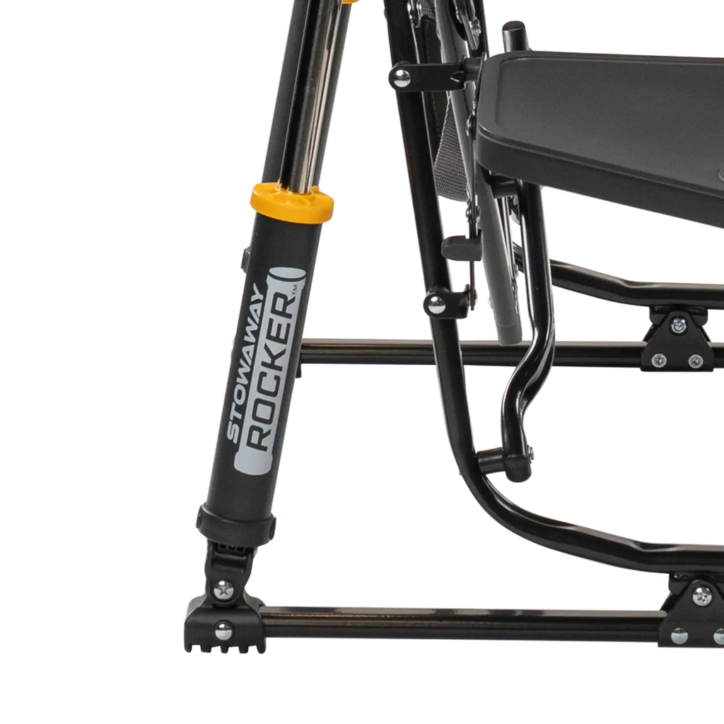 Patented Spring-Action Stowaway Rocker with Side Table - Choice 253 - Heavy-Duty Kickback Rocker with Beverage Holder Detail