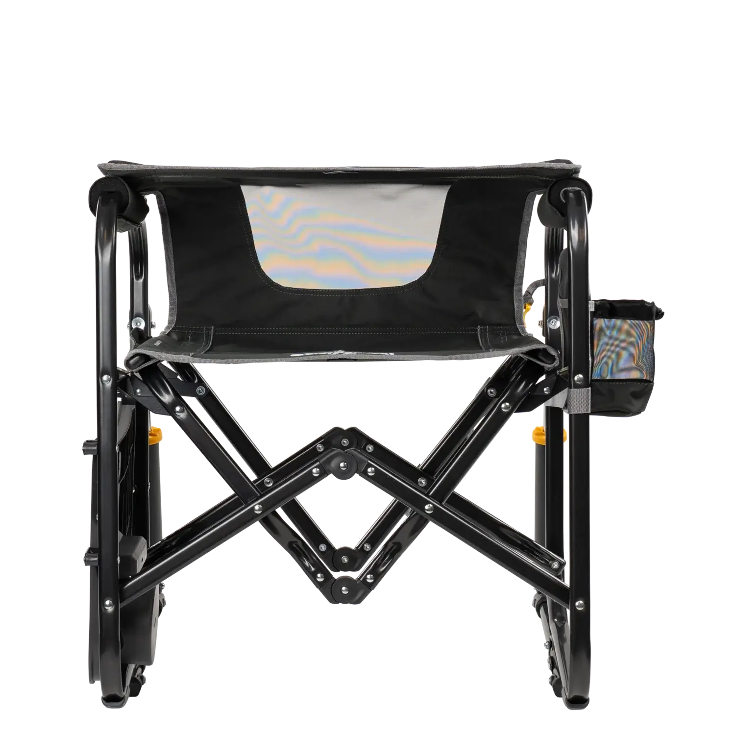 Patented Spring-Action Stowaway Rocker with Side Table - Choice 253 - Heavy-Duty Kickback Rocker with Beverage Holder Detail