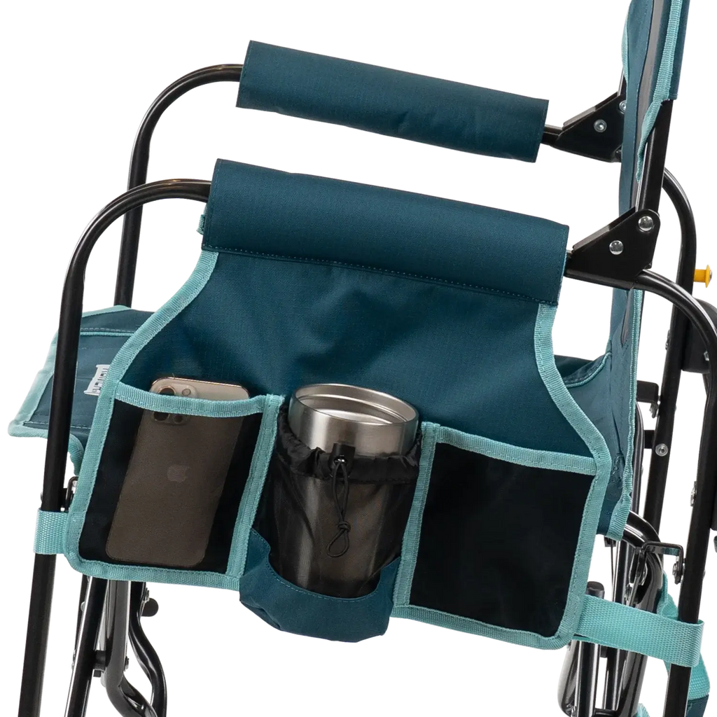 Patented Spring-Action Stowaway Rocker with Side Table - Choice 253 - Heavy-Duty Kickback Rocker with Beverage Holder Detail