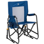 Smooth Motion Stowaway Rocker - Choice 794 - Patented Spring-Action Rocking Chair for Camping - Soft Navy